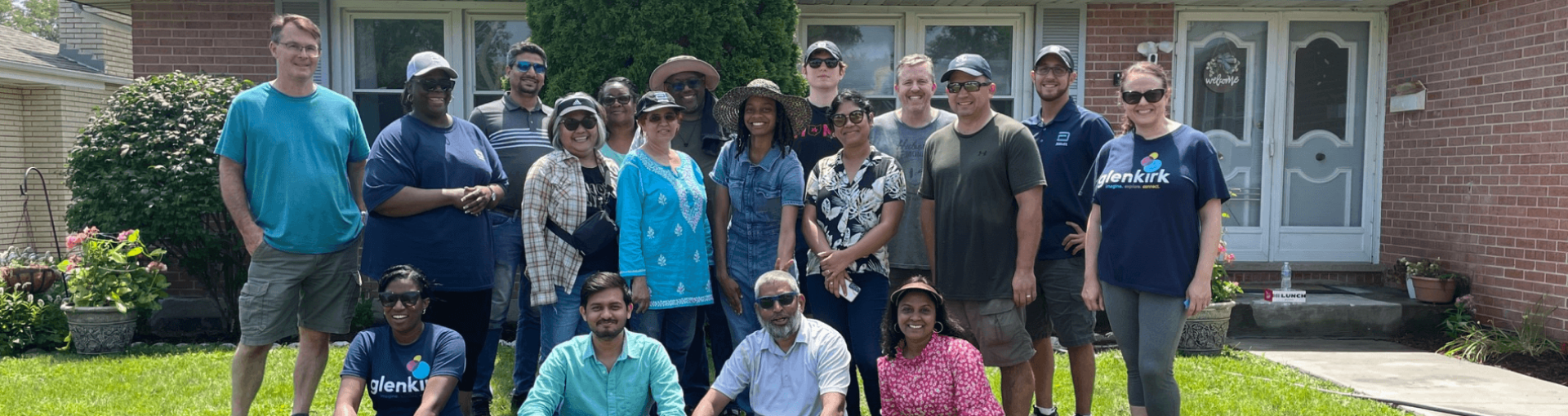 a group of people posing for a photo